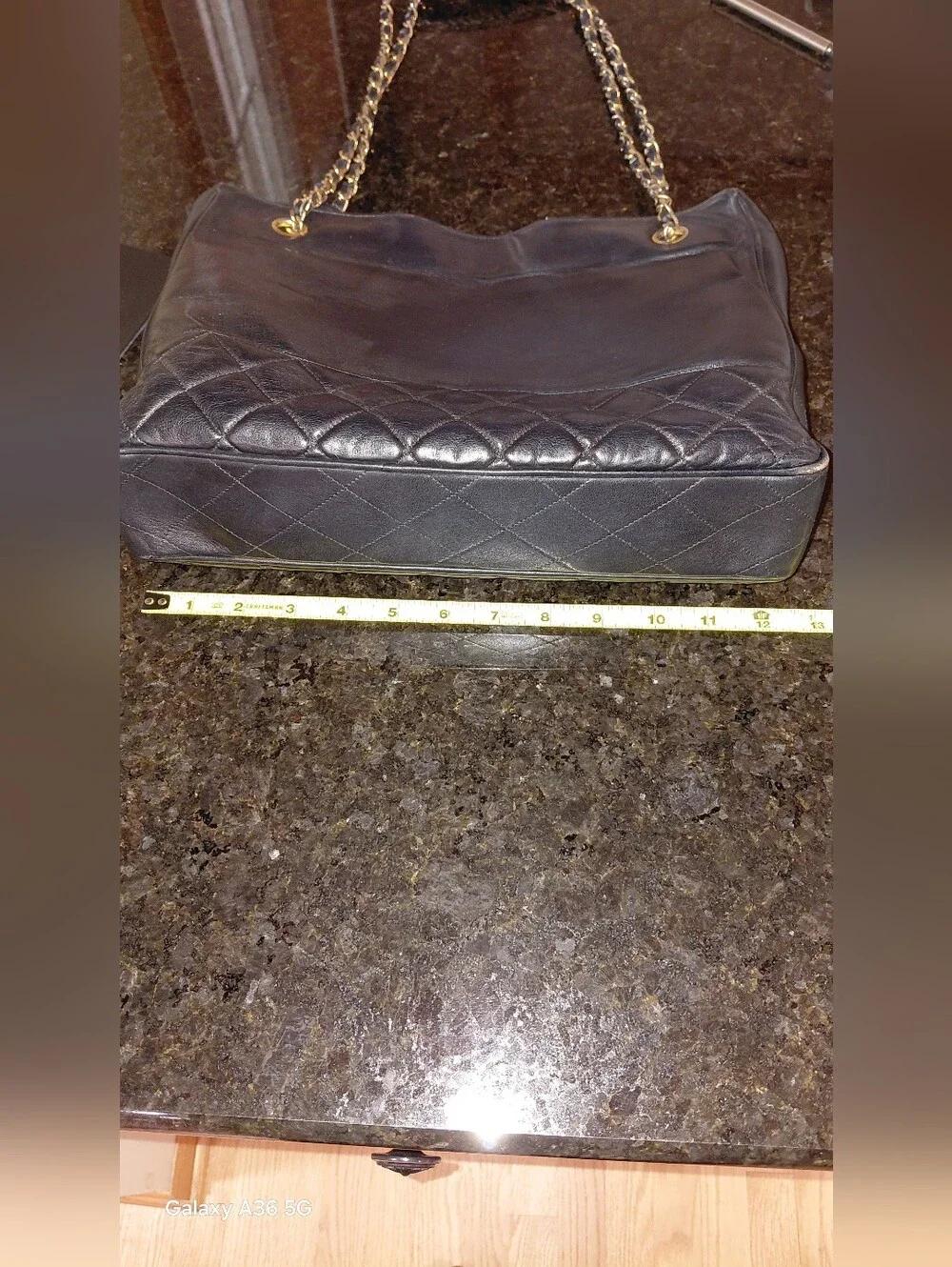 CHANEL Black Matelasse Chain Coco Mark Lambskin Leather GVC!